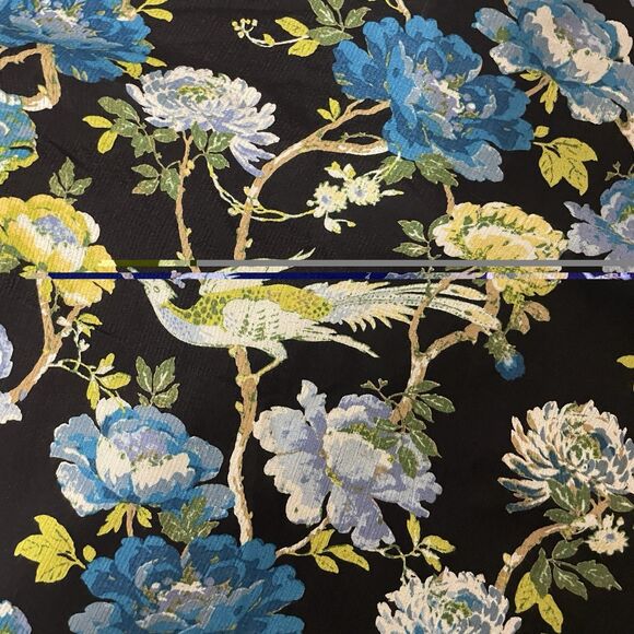 J. Jill Chinoiserie Floral Tunic Blouse 2X Crepe Asian Inspired Black Bow Sleeve - Picture 6 of 12